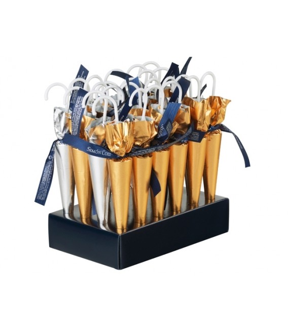 Sombrillas de chocolate Oro y Plata | Confitelia.com