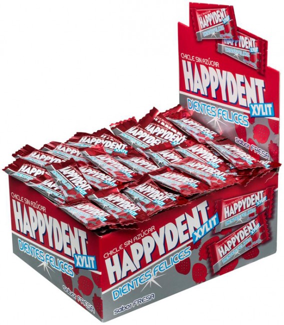 Chewing gum Happydent strawberry sugar free