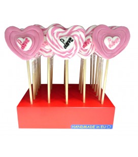 Pink Love Heart lollipops